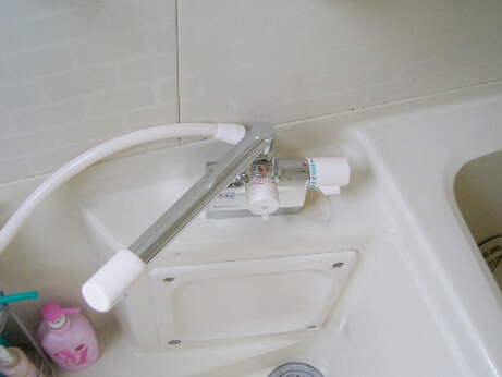 浴室デッキ水栓交換後