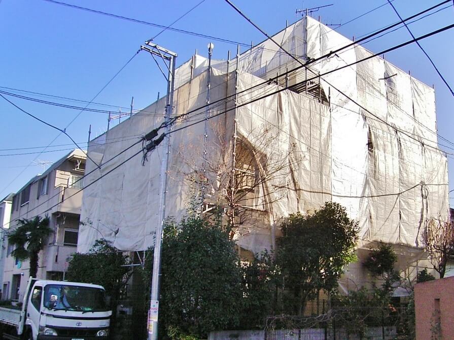 足場撤去