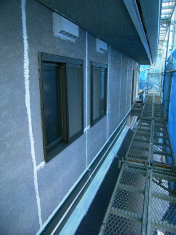２階北側壁の塗装