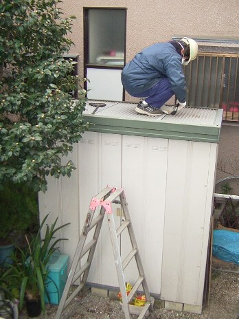 飛び散った鉄紛の清掃