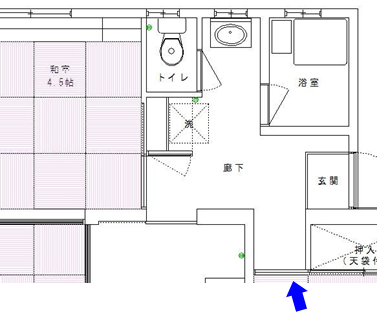 この位置から見た工事の様子